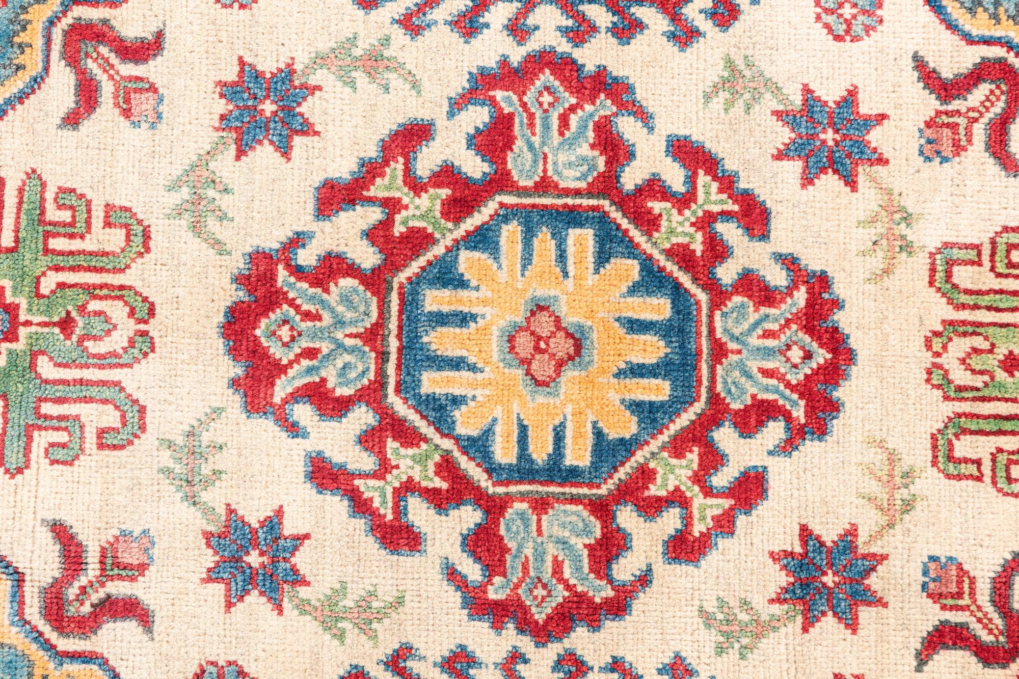 4' x 6' 3 Hand Knotted Kazak Rug