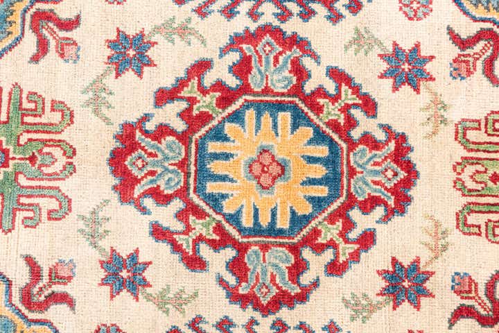 4' x 6' 3 Hand Knotted Kazak Rug