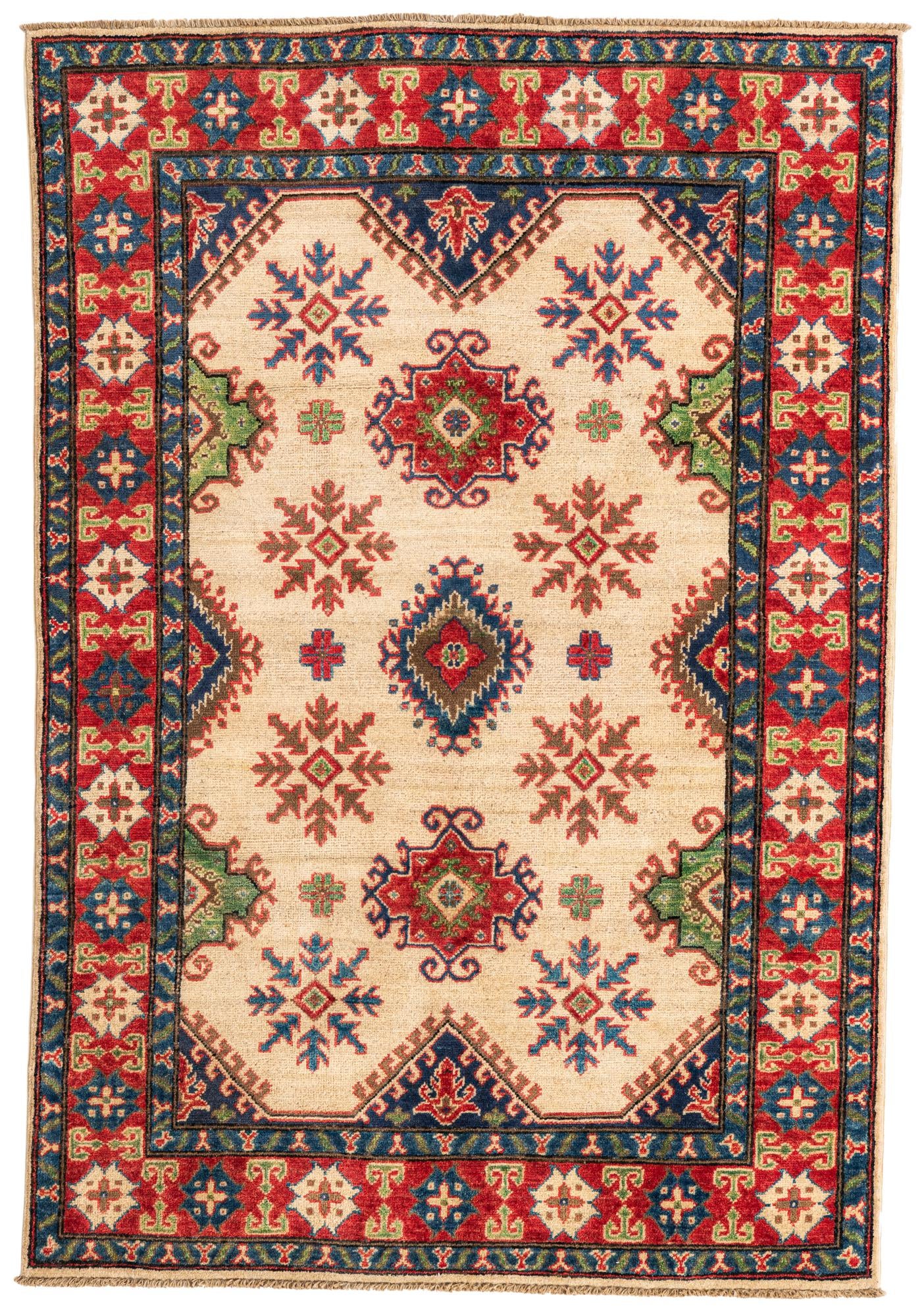 4' x 6' Hand Knotted Kazak Rug