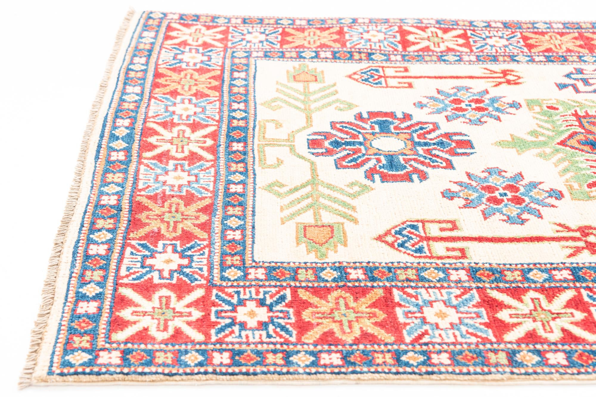 3' 2 x 5' 2 Hand Knotted Kazak Rug