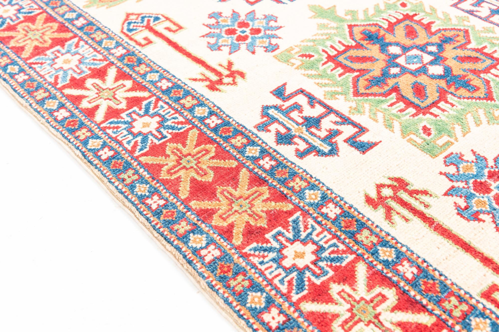 3' 2 x 5' 2 Hand Knotted Kazak Rug