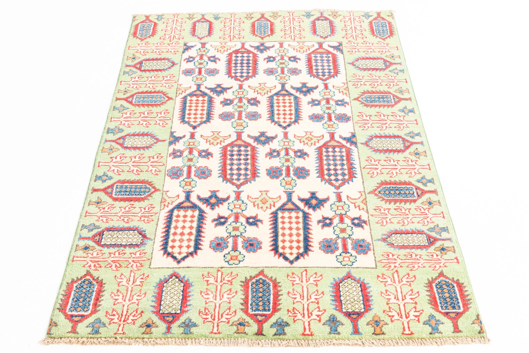 3' 3 x 4' 8 Hand Knotted Kazak Rug