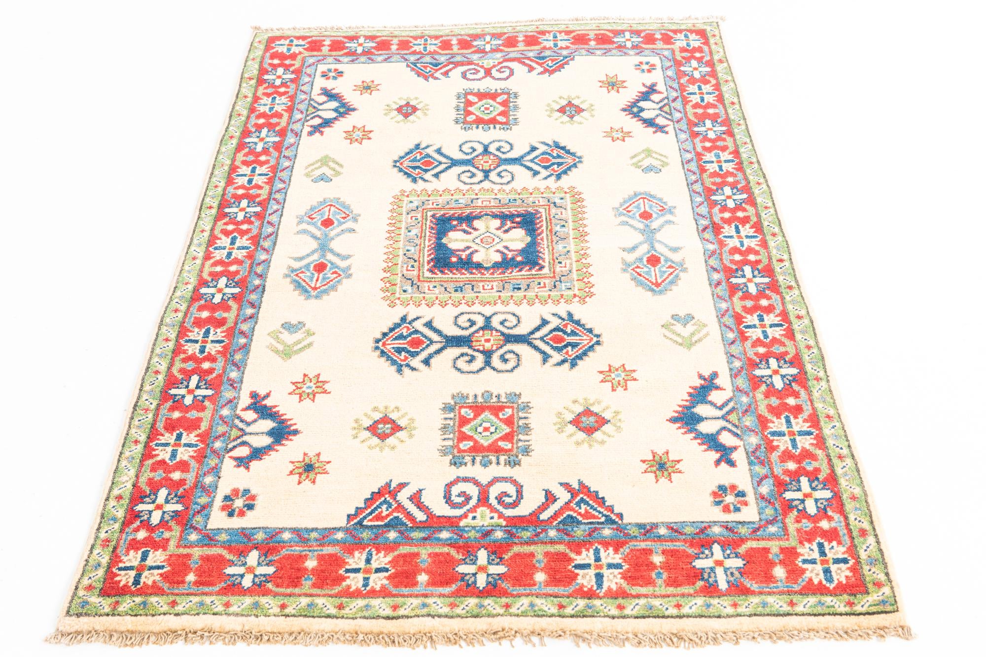 3' 5 x 5' Hand Knotted Kazak Rug