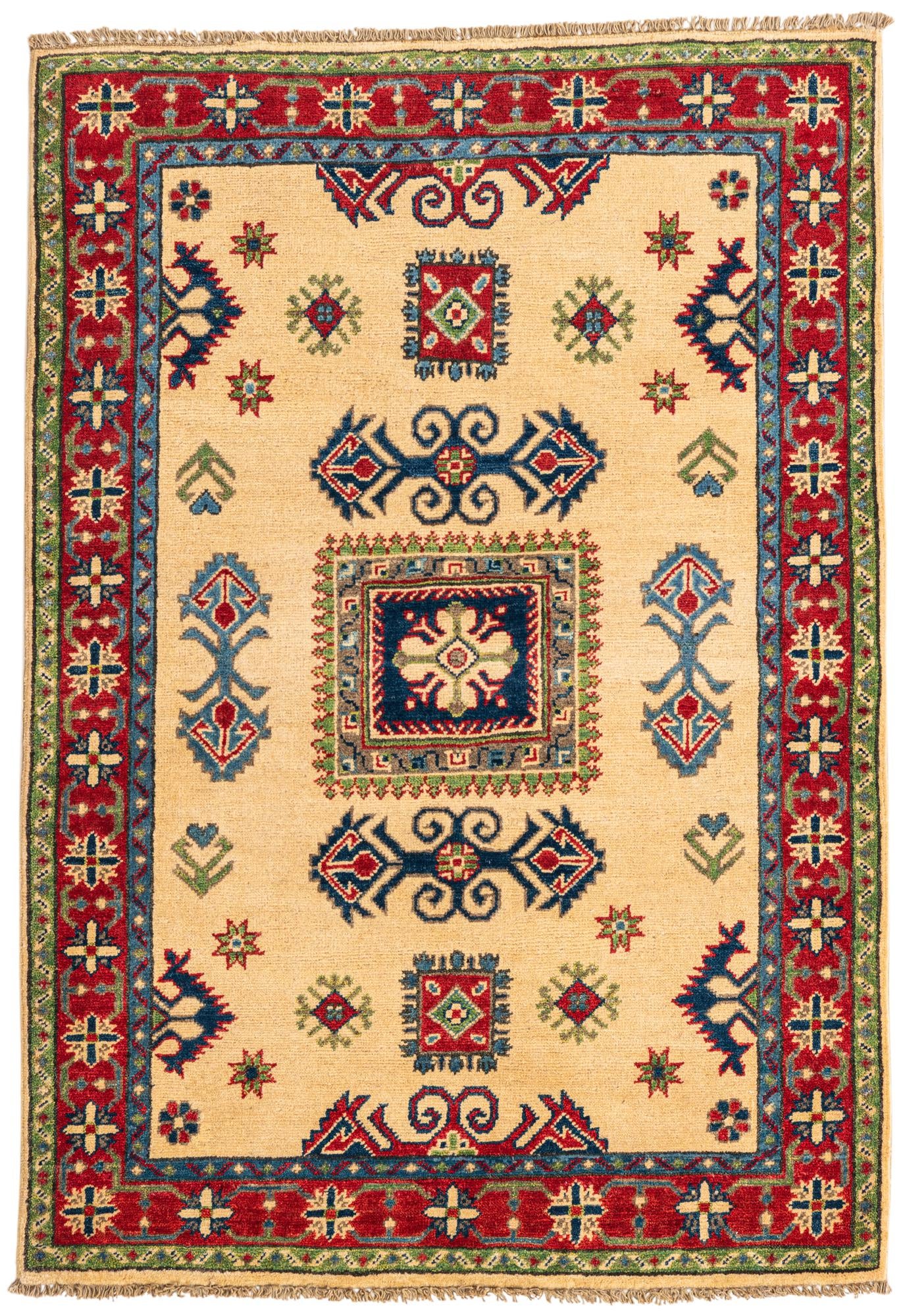 3' 5 x 5' Hand Knotted Kazak Rug