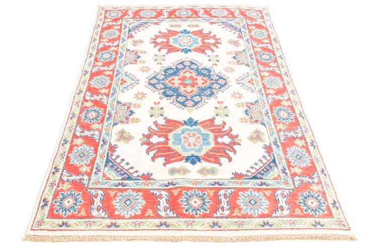 Detail image of 4' x 6' 3 Hand Knotted Kazak Rug
