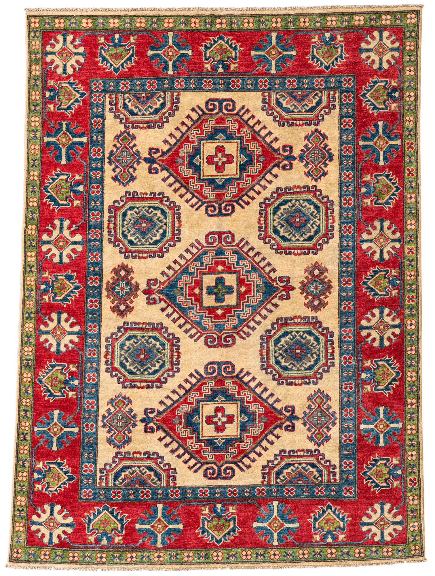 4' 9 x 6' 7 Hand Knotted Kazak Rug