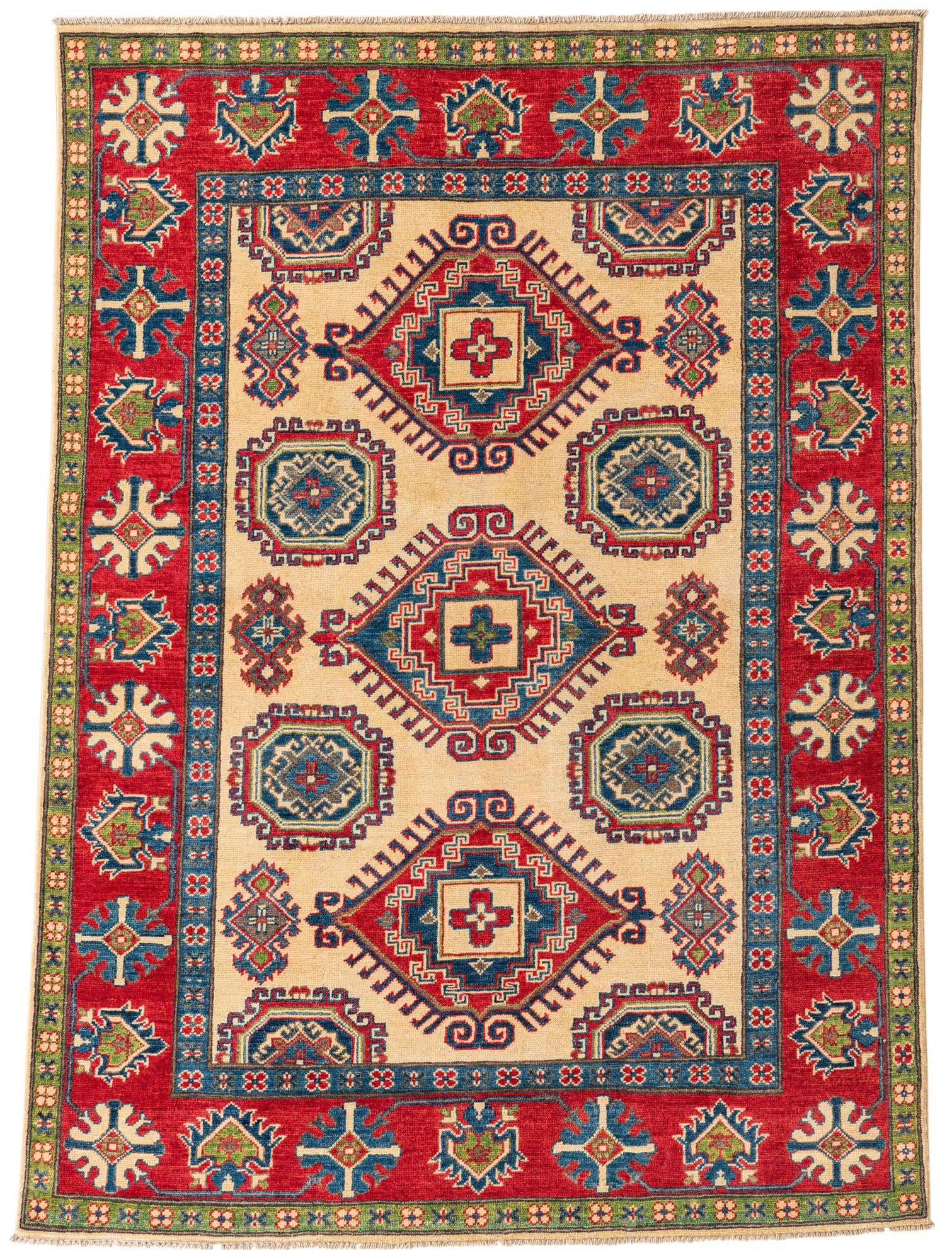 4' 9 x 6' 7 Hand Knotted Kazak Rug