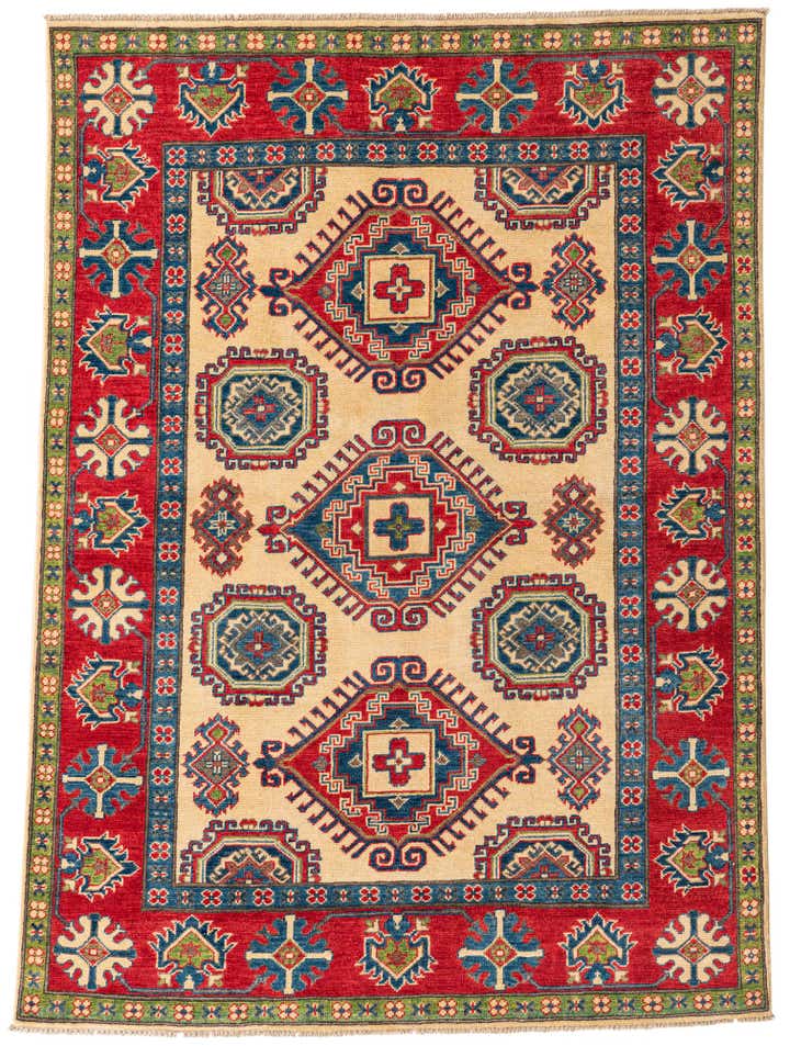 4' 9 x 6' 7 Hand Knotted Kazak Rug