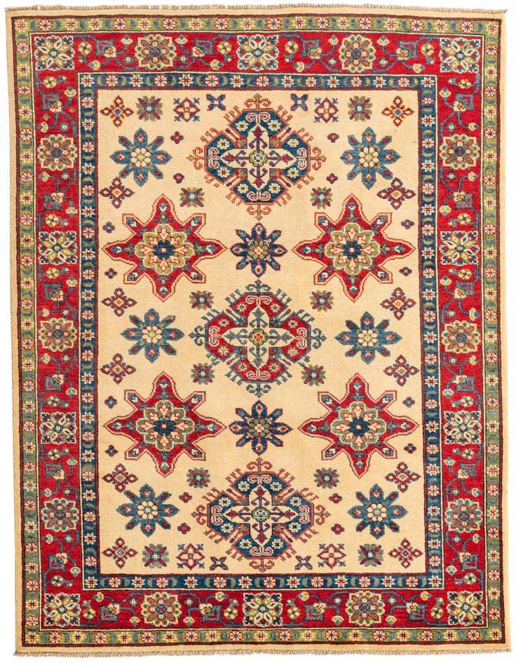 Detail image of 4' 10 x 6' 7 Hand Knotted Kazak Rug
