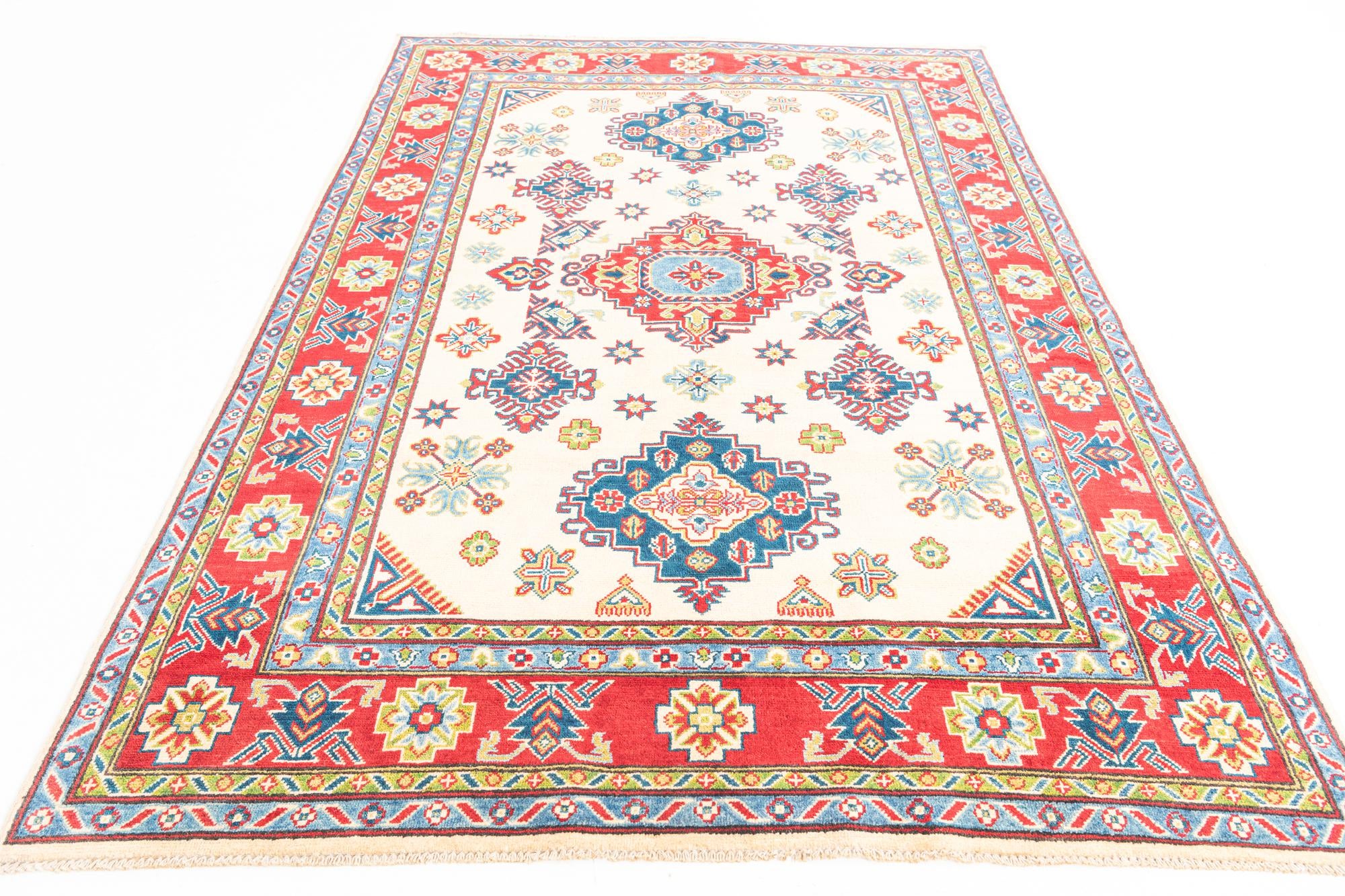 5' 8 x 8' 1 Hand Knotted Kazak Rug