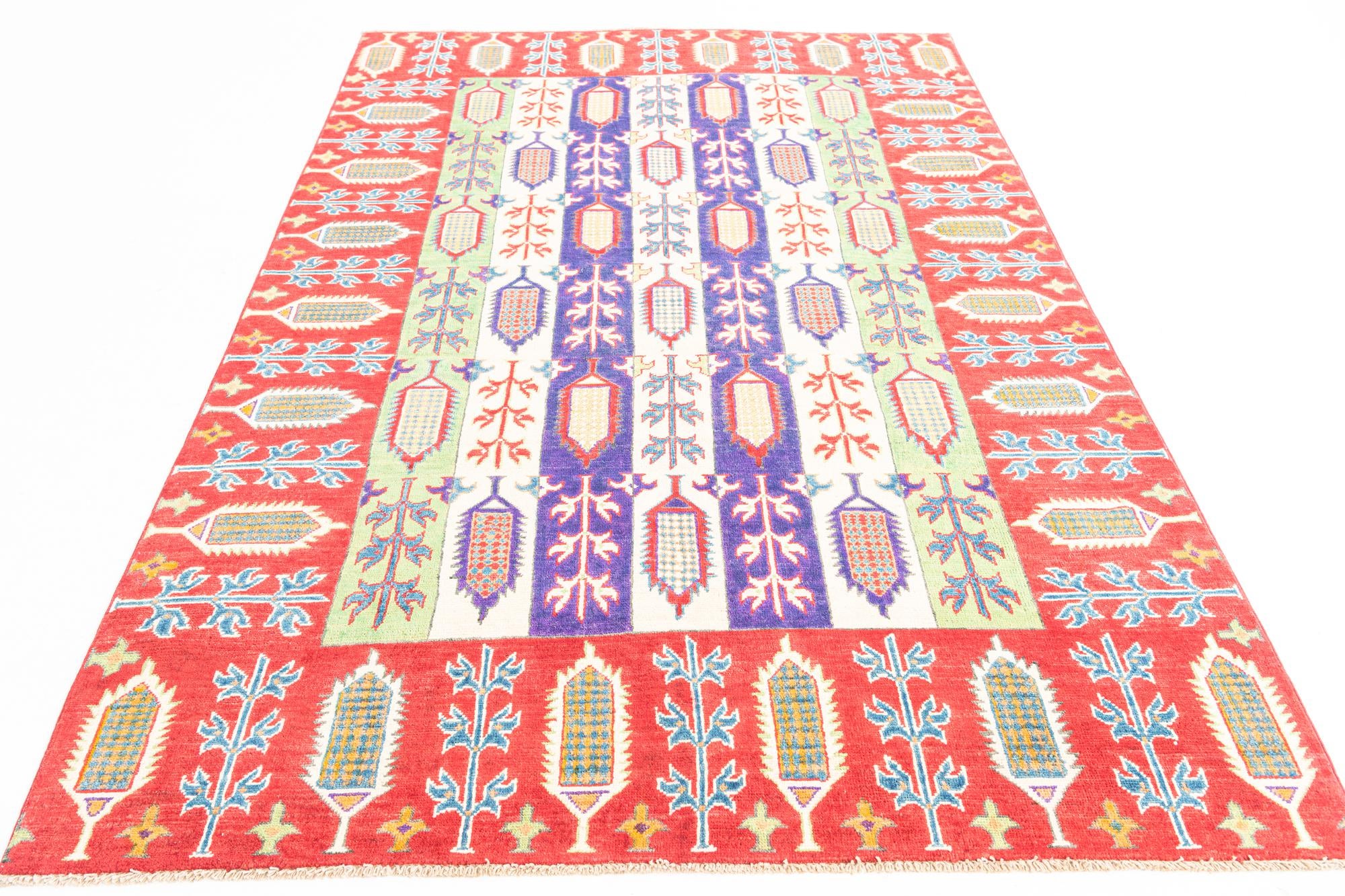 5' 4 x 7' 9 Hand Knotted Kazak Rug