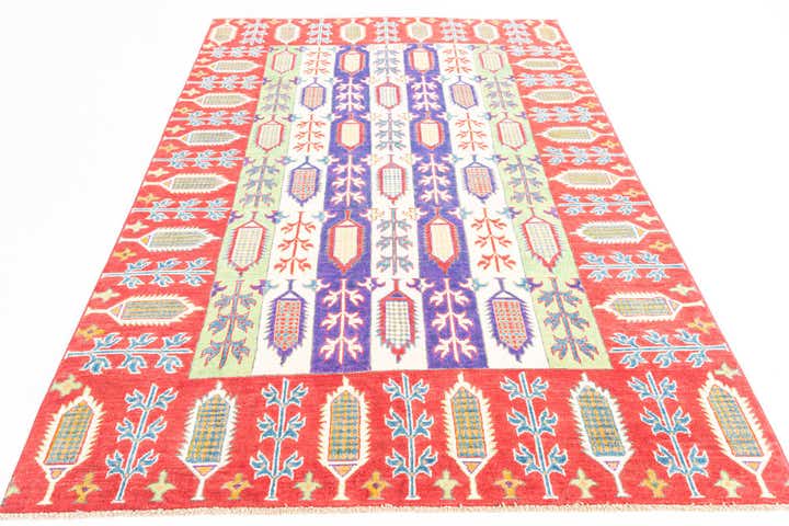 5' 4 x 7' 9 Hand Knotted Kazak Rug