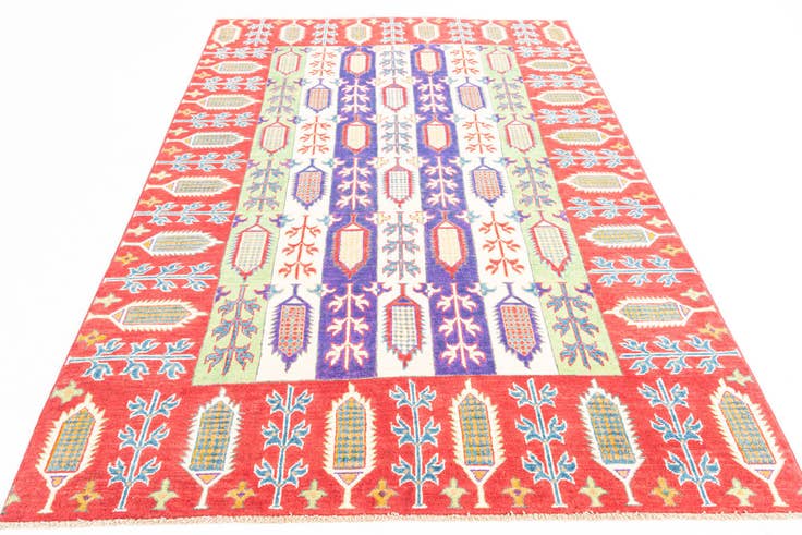 Detail image of 5' 4 x 7' 9 Hand Knotted Kazak Rug