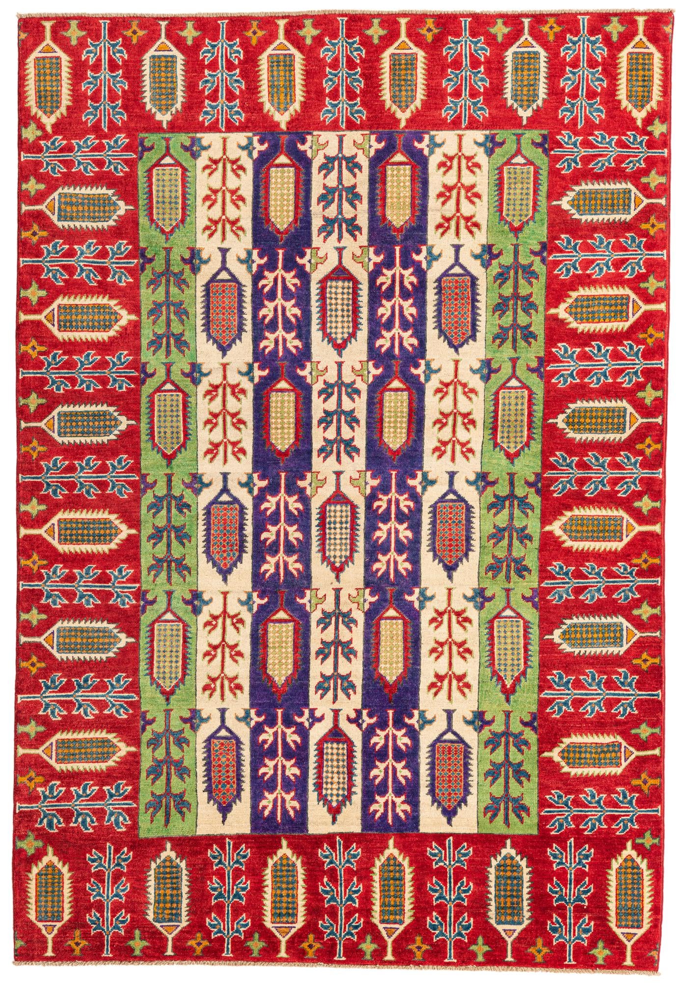 5' 4 x 7' 9 Hand Knotted Kazak Rug