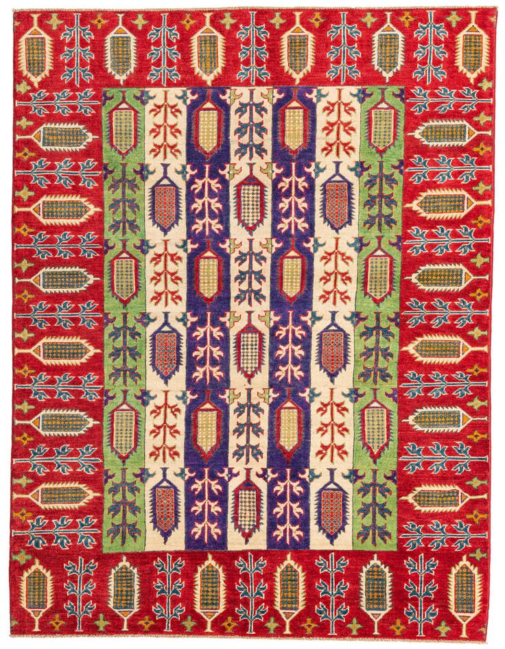 Detail image of 5' 4 x 7' 9 Hand Knotted Kazak Rug