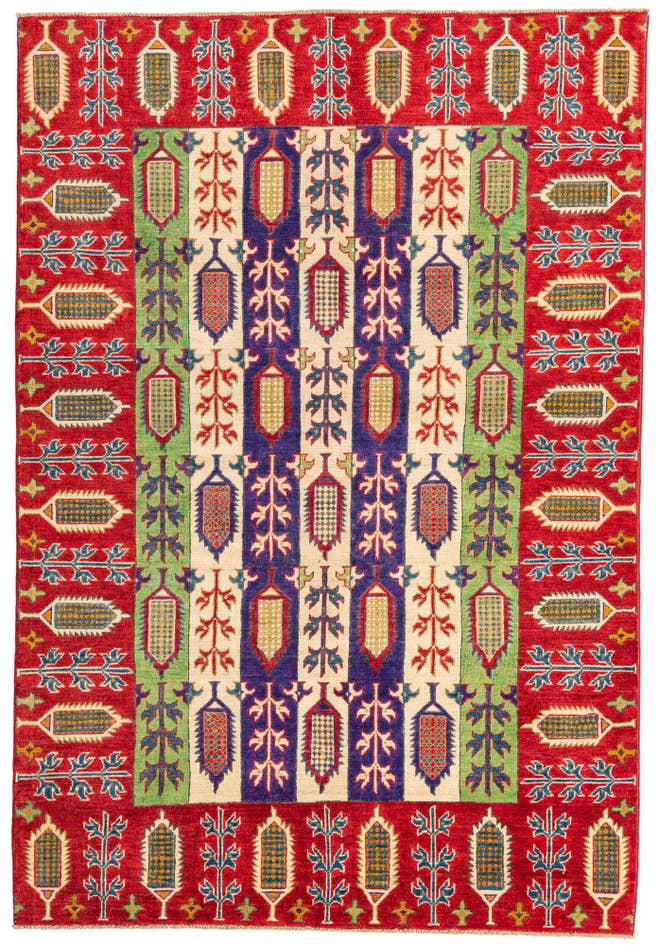 Detail image of 5' 4 x 7' 9 Hand Knotted Kazak Rug