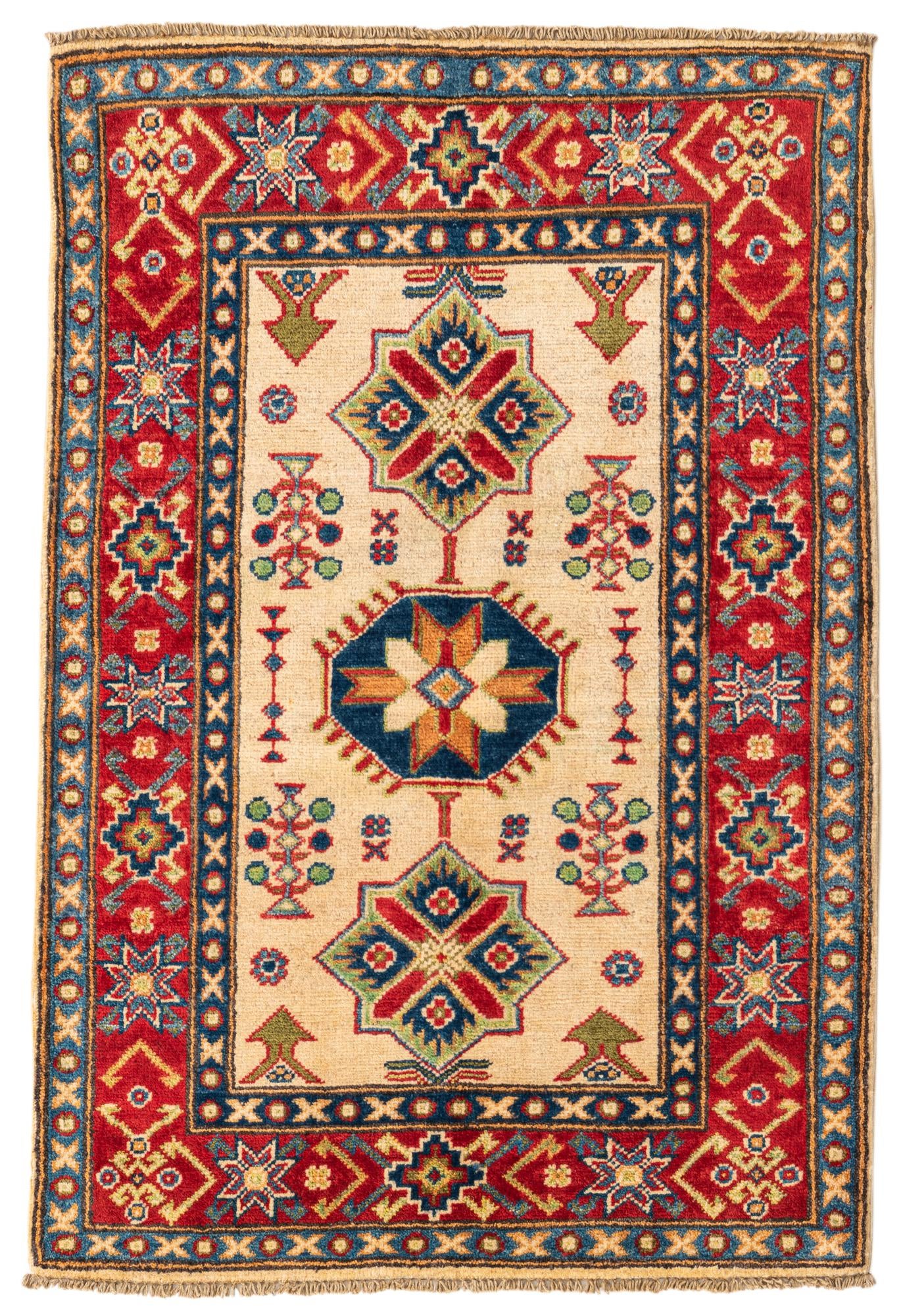2' 9 x 4' Hand Knotted Kazak Rug