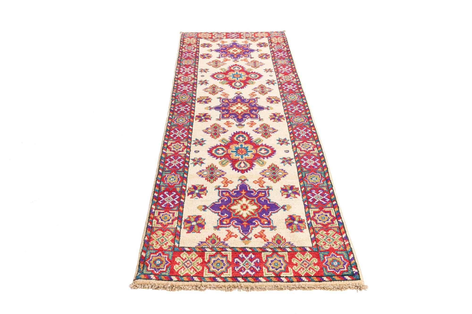 2' 1 x 6' Hand Knotted Kazak Rug