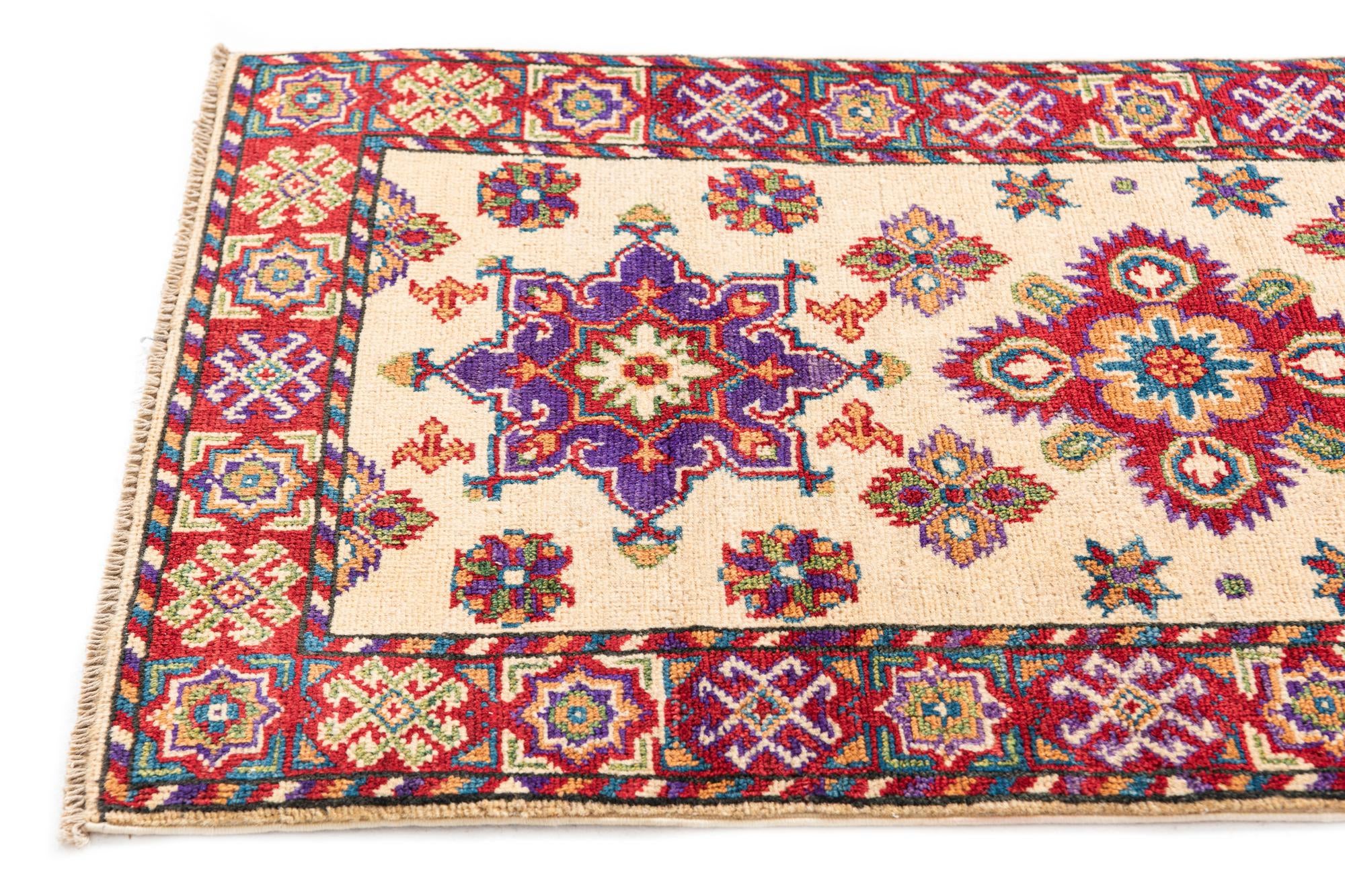 2' 1 x 6' Hand Knotted Kazak Rug