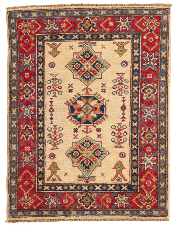 Detail image of 2' 8 x 4' 3 Hand Knotted Kazak Rug