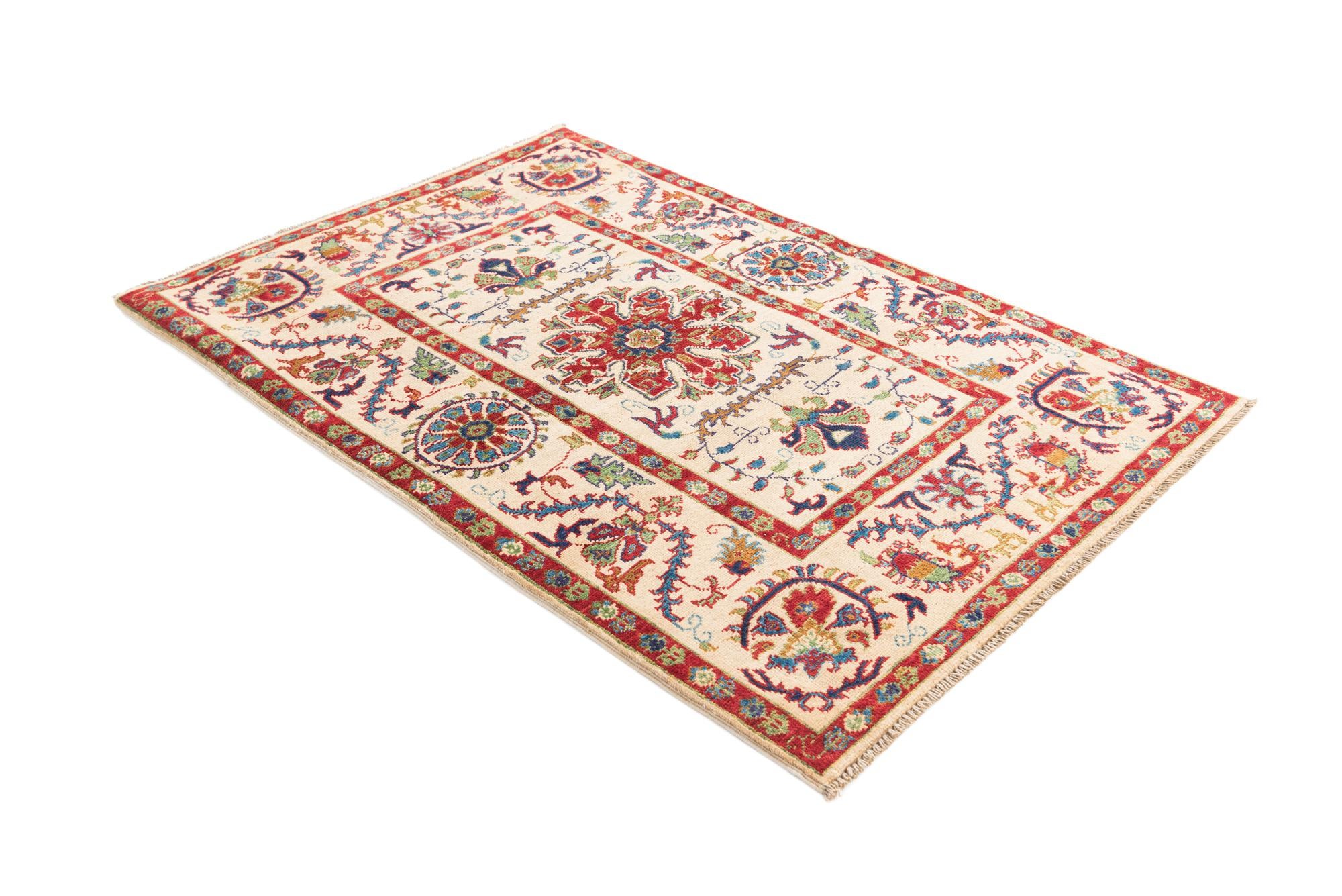 3' 3 x 4' 9 Hand Knotted Kazak Rug