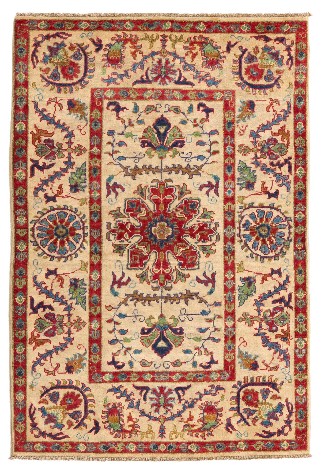 3' 3 x 4' 9 Hand Knotted Kazak Rug
