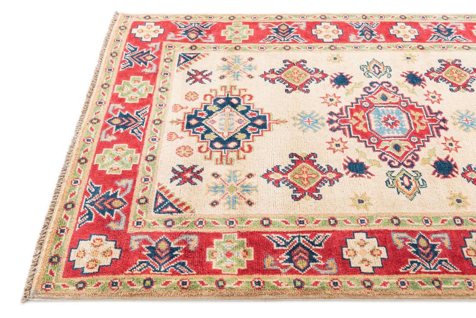3' 5 x 5' 1 Hand Knotted Kazak Rug