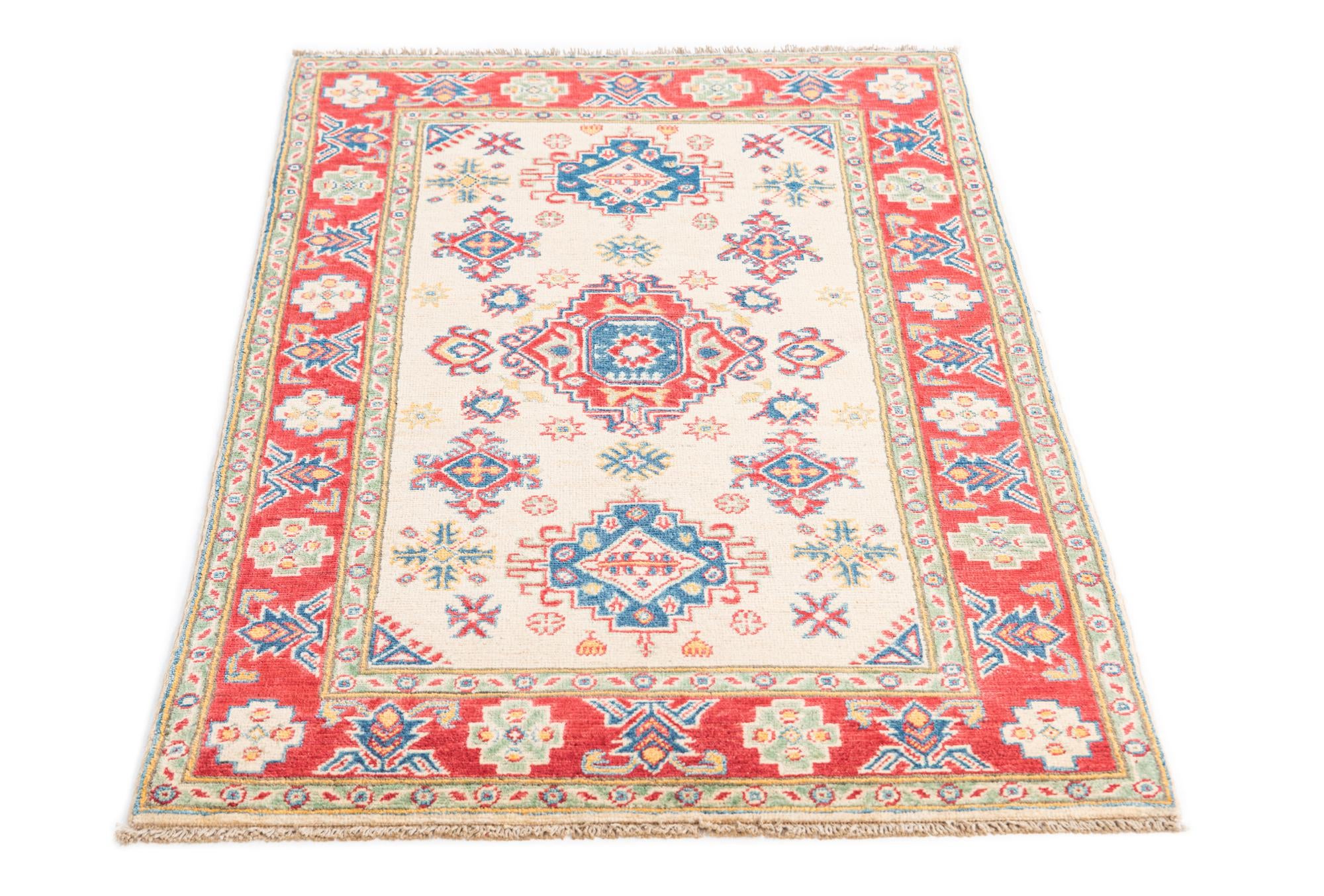 3' 2 x 5' 2 Hand Knotted Kazak Rug