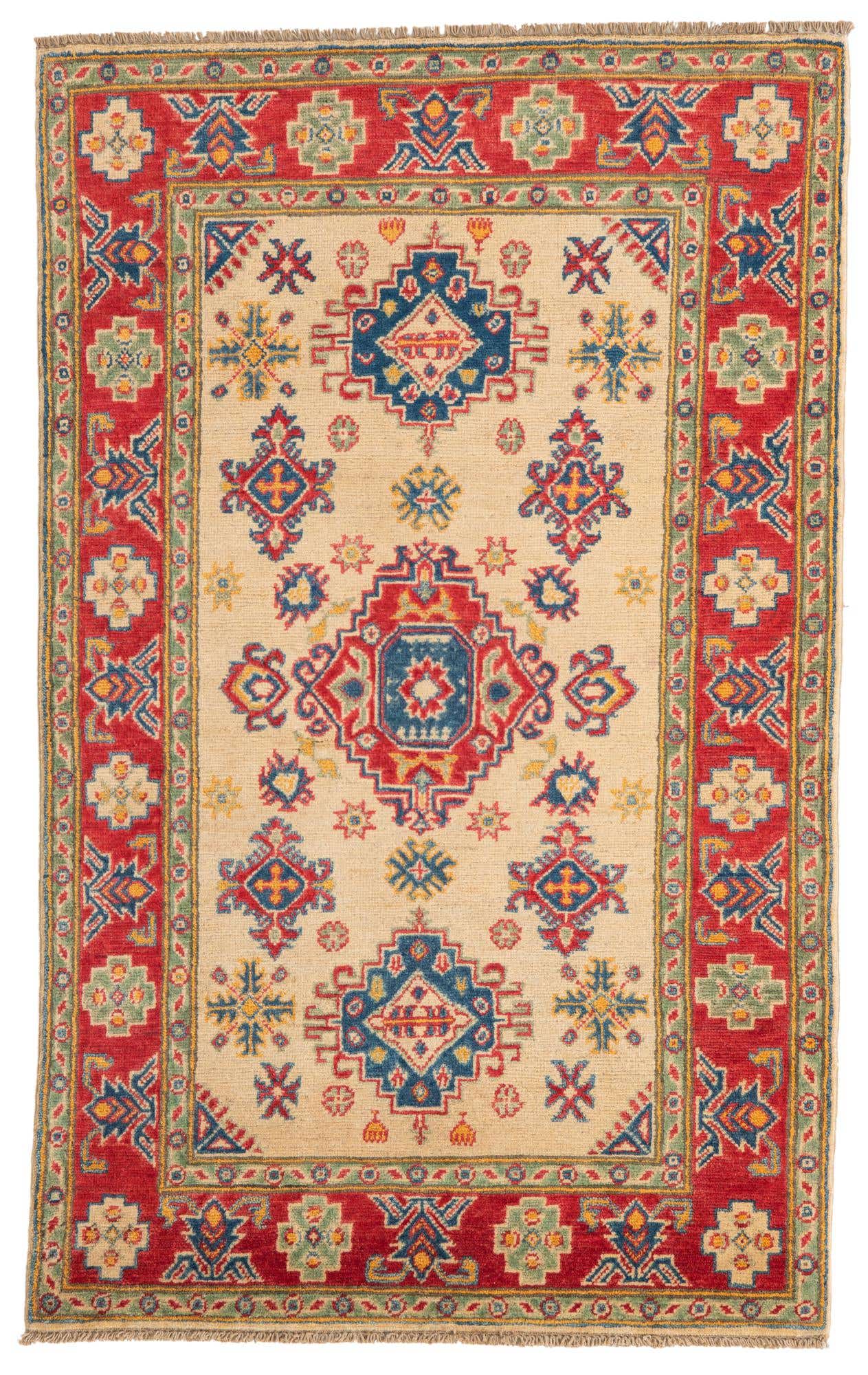 3' 2 x 5' 2 Hand Knotted Kazak Rug