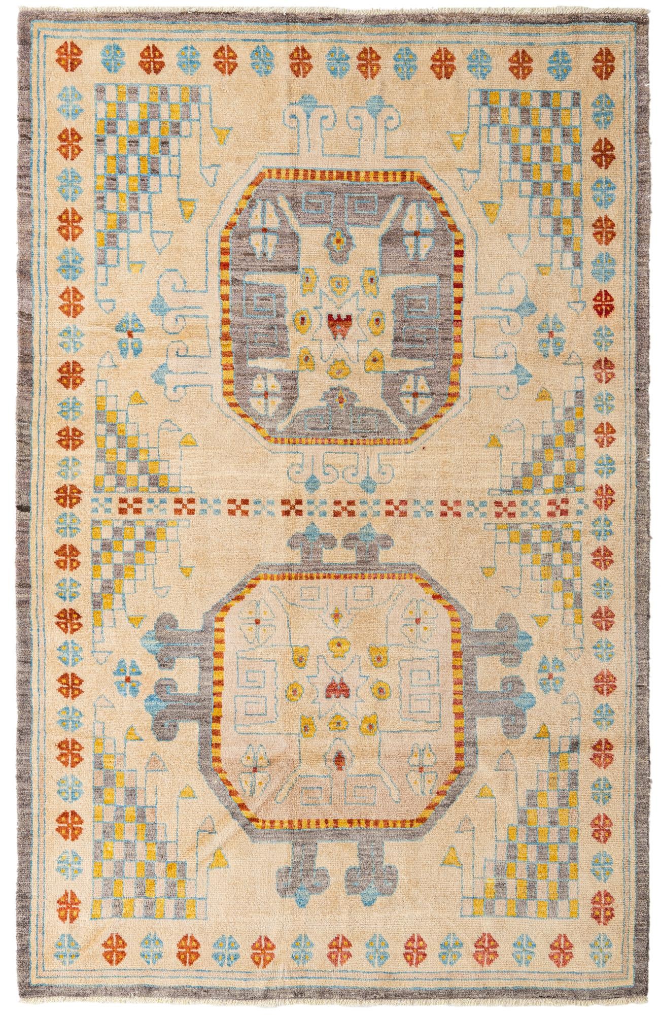 6' 6 x 10' 1 Hand Knotted Kazak Rug