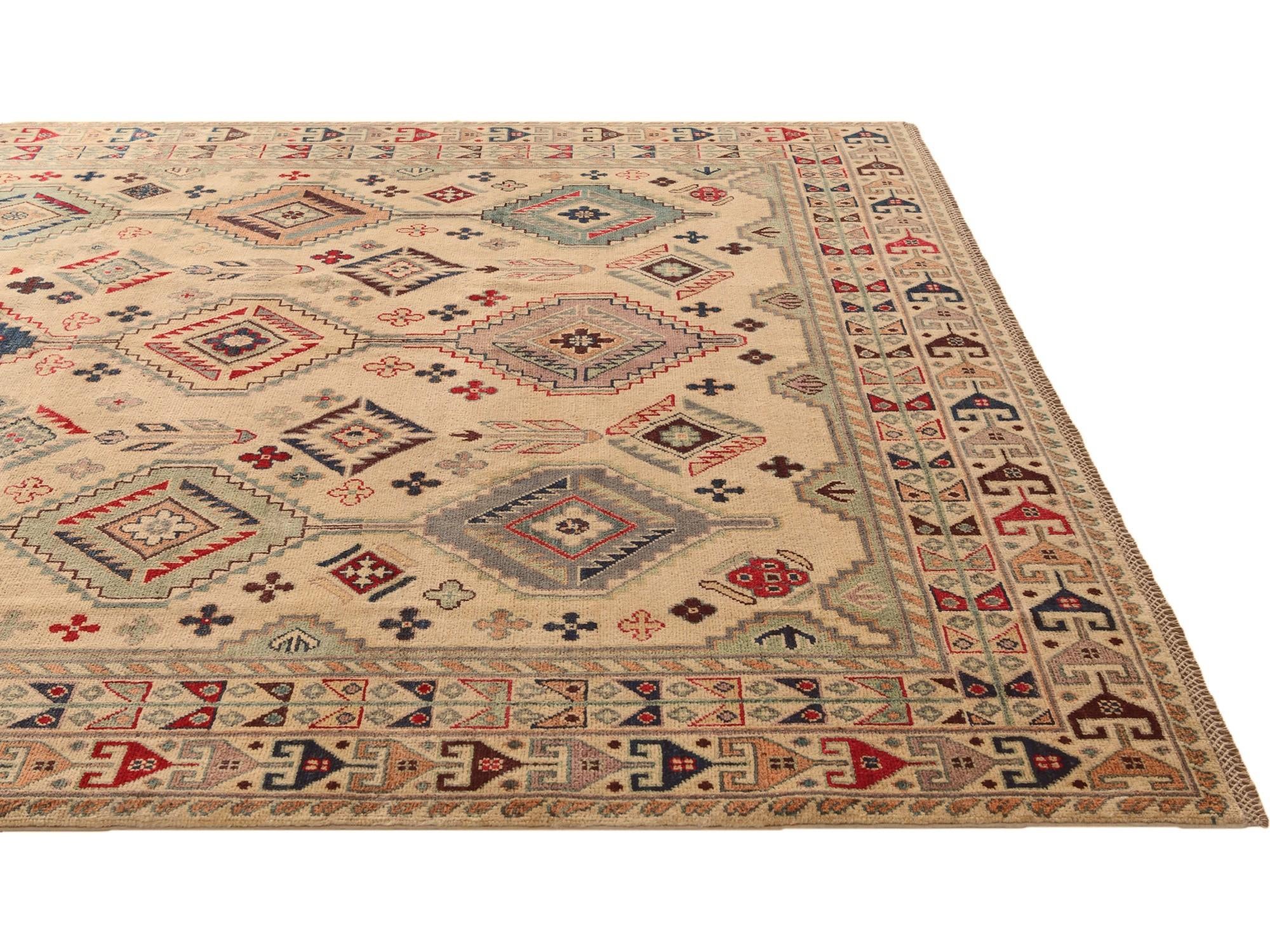 6' 8 x 9' 10 Hand Knotted Kazak Rug