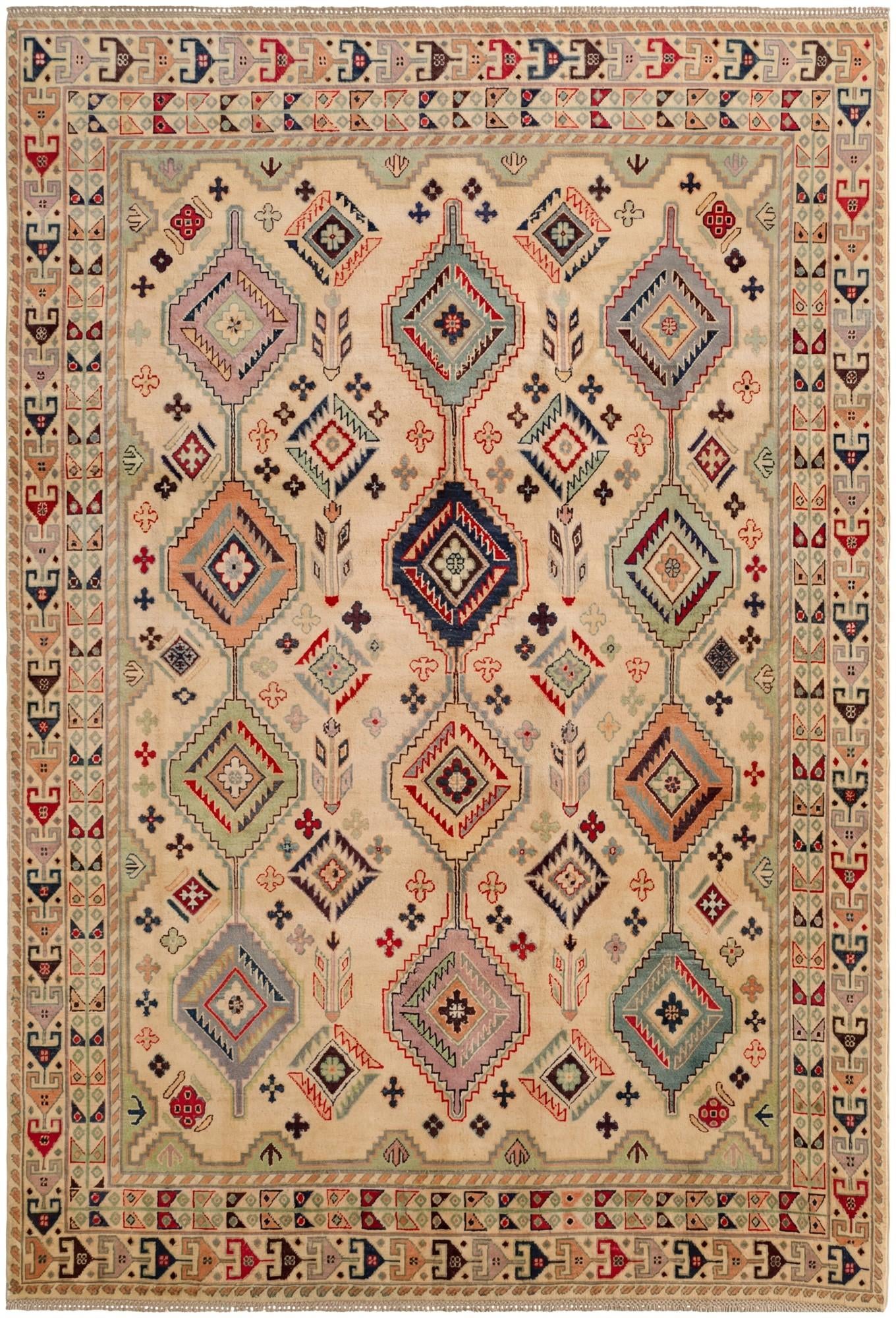 6' 8 x 9' 10 Hand Knotted Kazak Rug