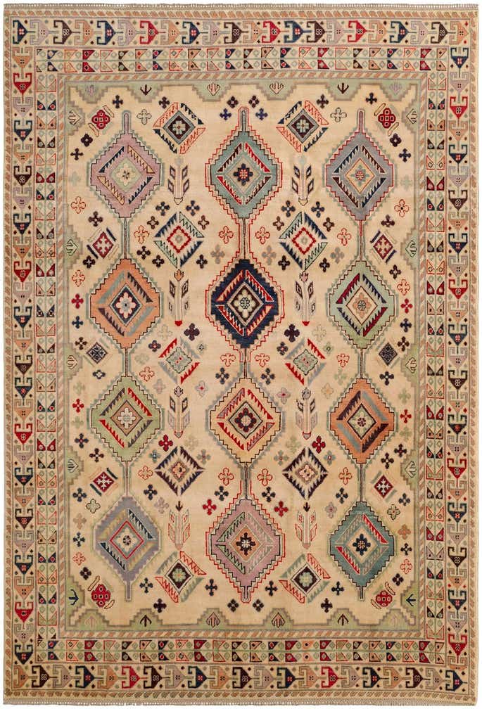 6' 8 x 9' 10 Hand Knotted Kazak Rug