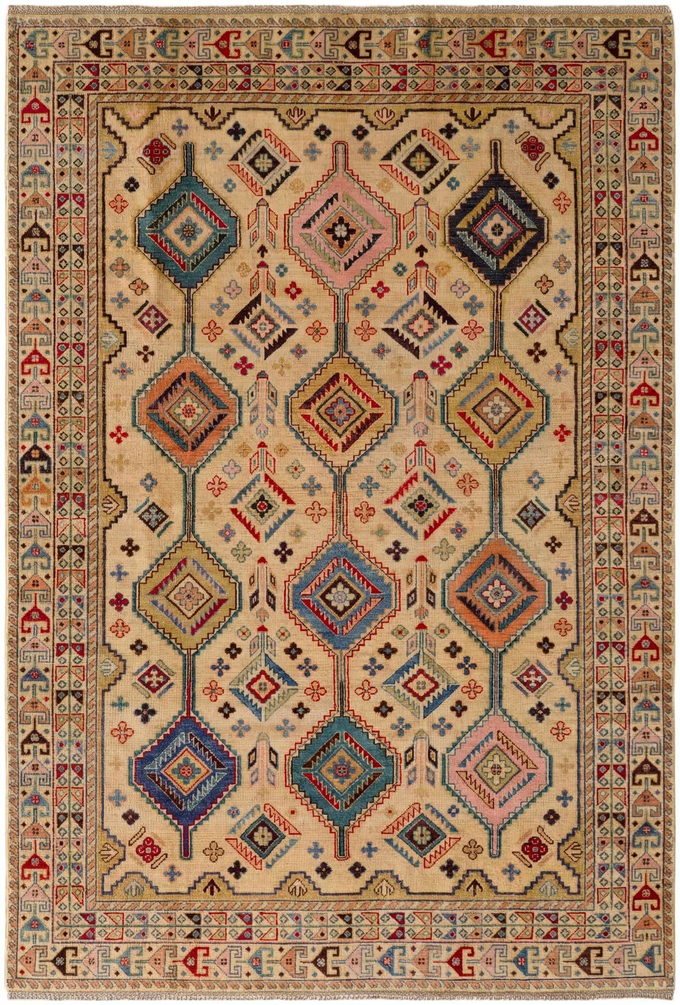 6' 8 x 9' 8 Hand Knotted Kazak Rug