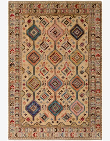 6' 8 x 9' 8 Hand Knotted Kazak Rug