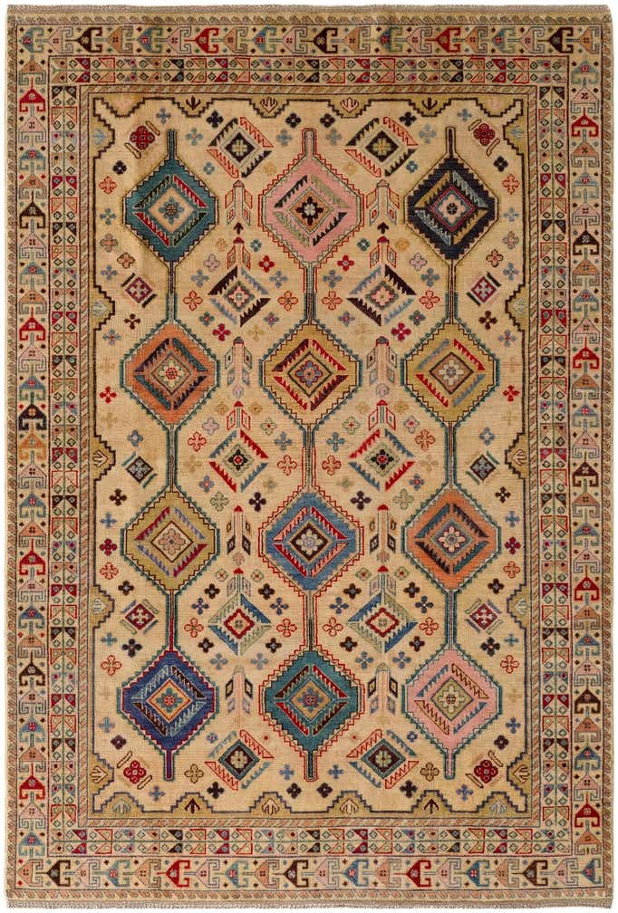 6' 8 x 9' 8 Hand Knotted Kazak Rug