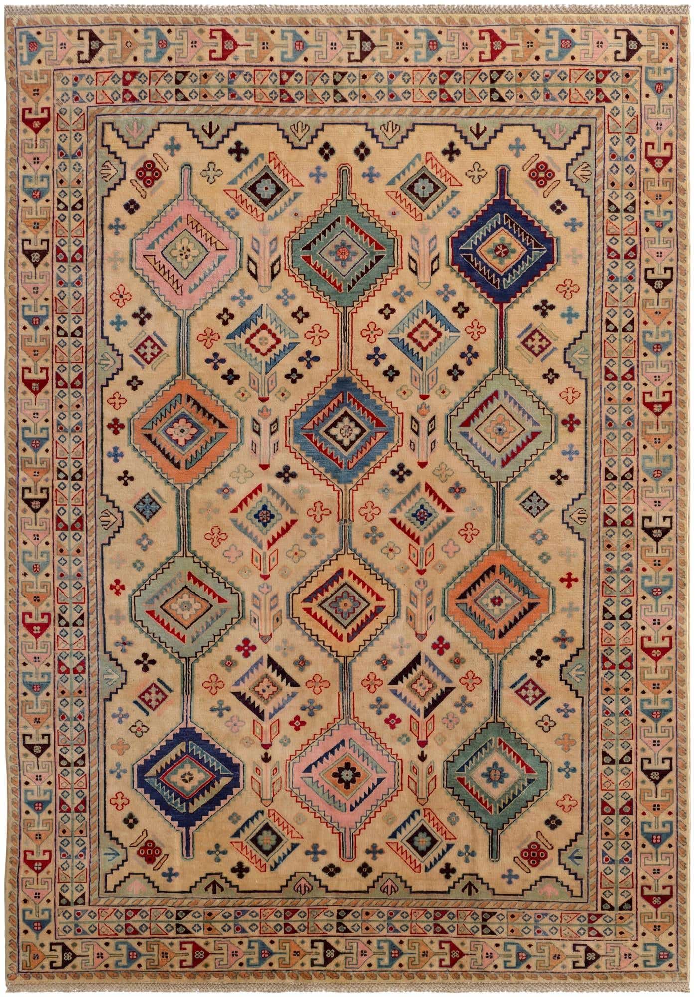 6' 6 x 9' 1 Hand Knotted Kazak Rug