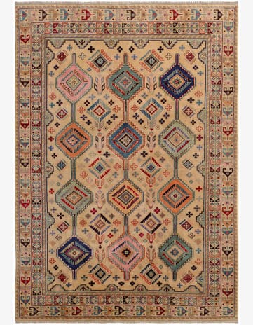 6' 6 x 9' 1 Hand Knotted Kazak Rug