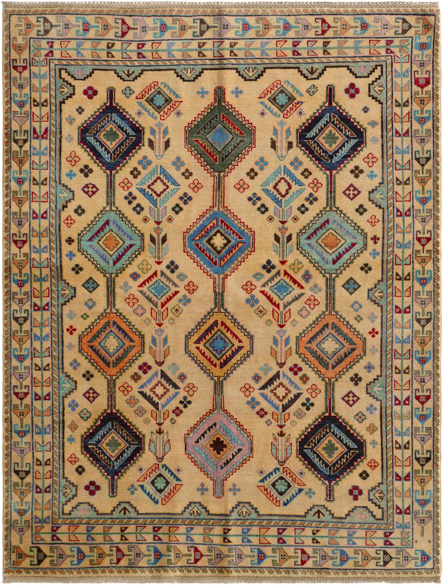 5' 8 x 7' 5 Hand Knotted Kazak Rug