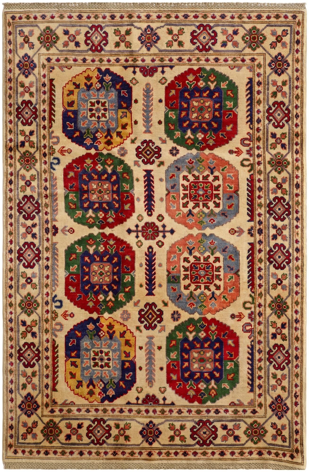 3' 10 x 5' 10 Hand Knotted Kazak Rug