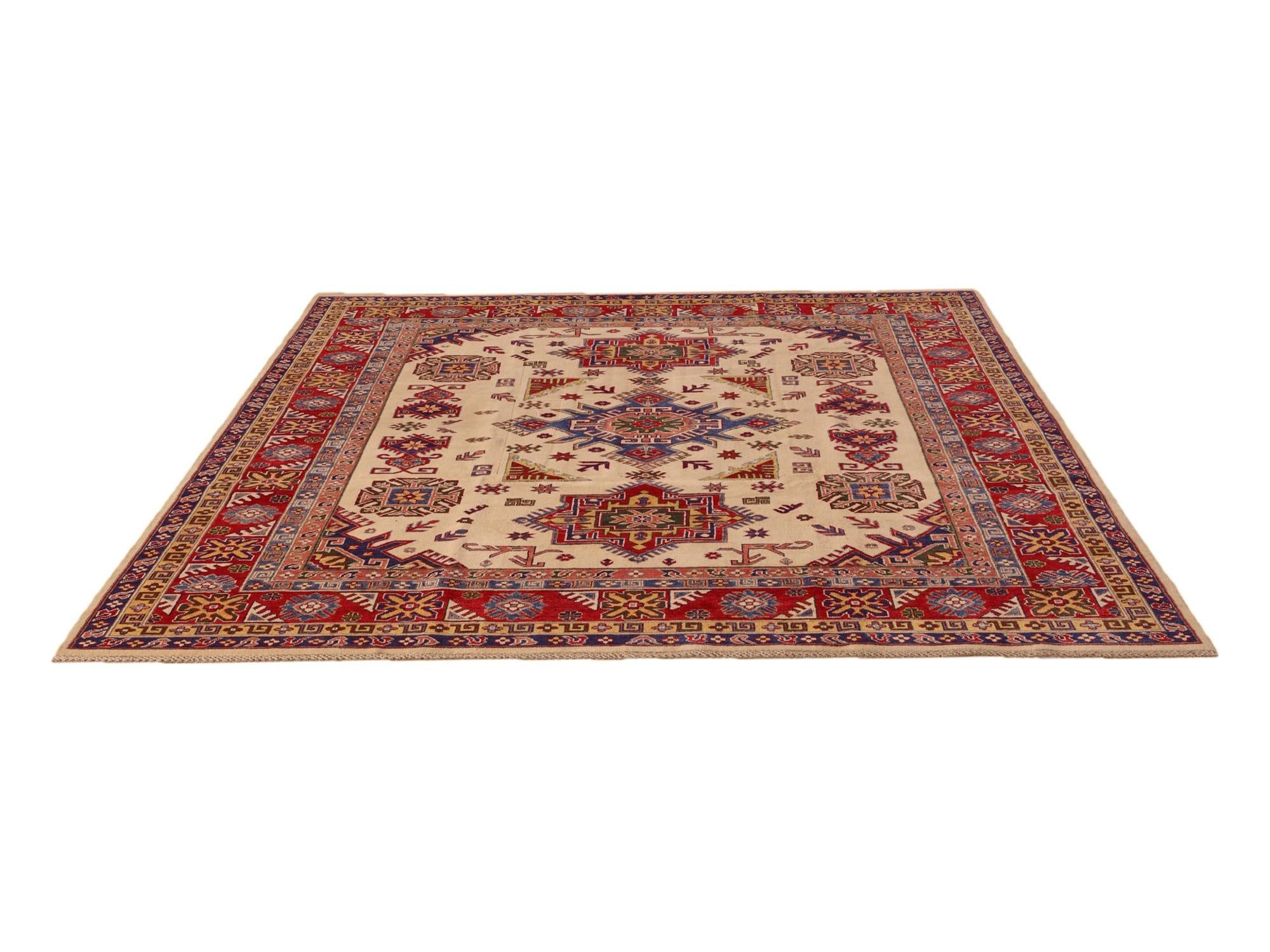 8' 1 x 9' 9 Hand Knotted Kazak Rug