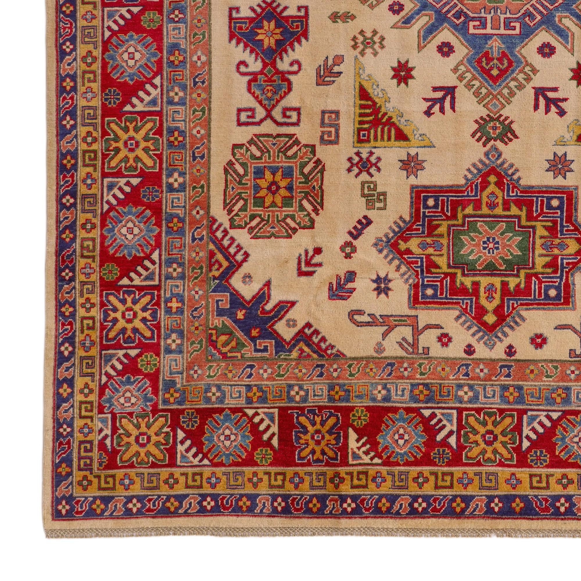 8' 1 x 9' 9 Hand Knotted Kazak Rug