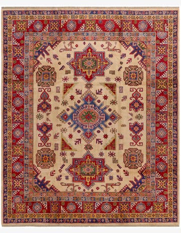 8' 1 x 9' 9 Hand Knotted Kazak Rug