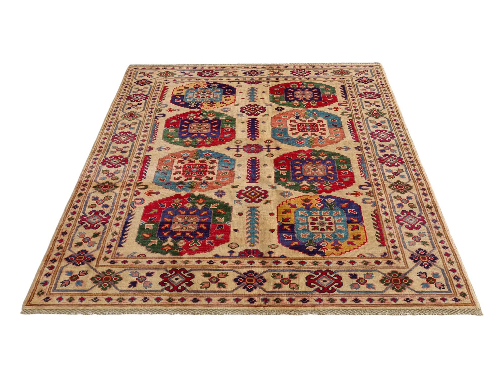 4' 1 x 6' 4 Hand Knotted Kazak Rug