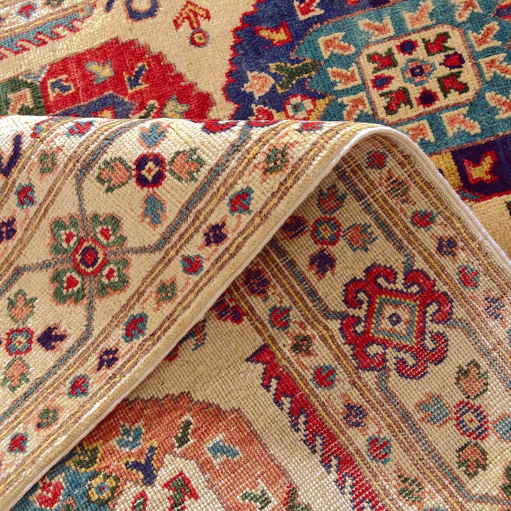 Detail image of 4' 1 x 6' 4 Hand Knotted Kazak Rug