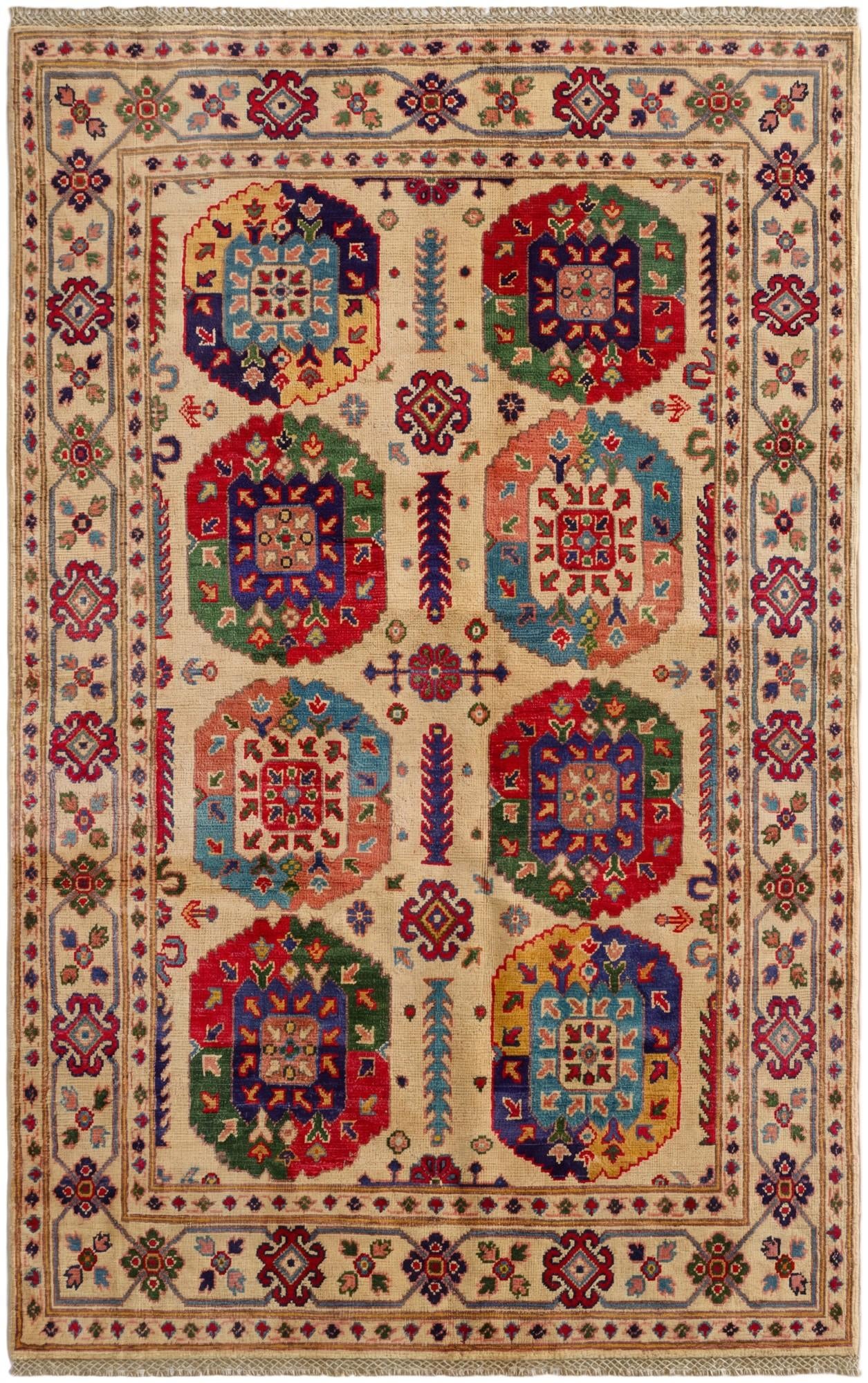 4' 1 x 6' 4 Hand Knotted Kazak Rug