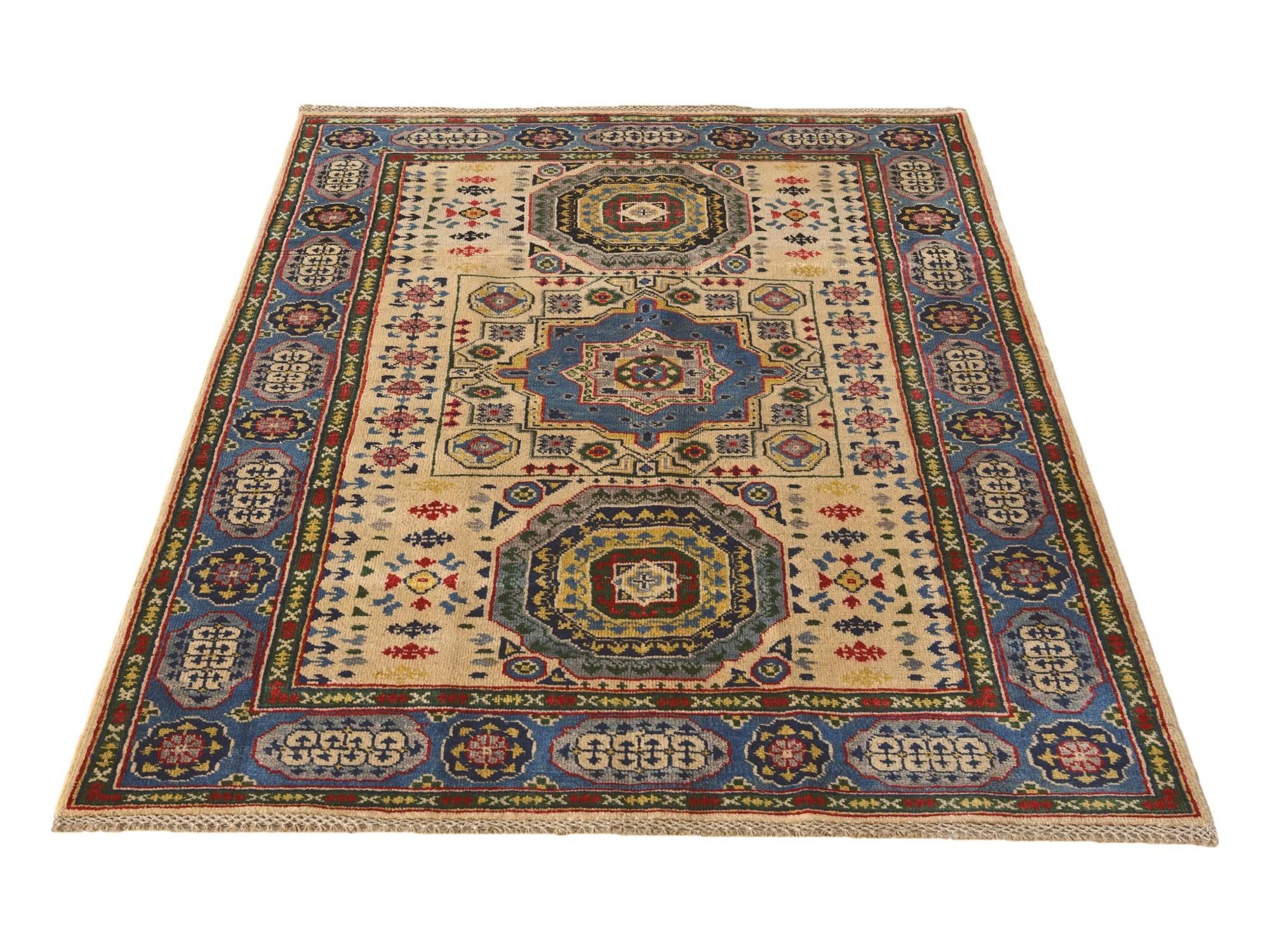 4' 1 x 5' 10 Hand Knotted Kazak Rug