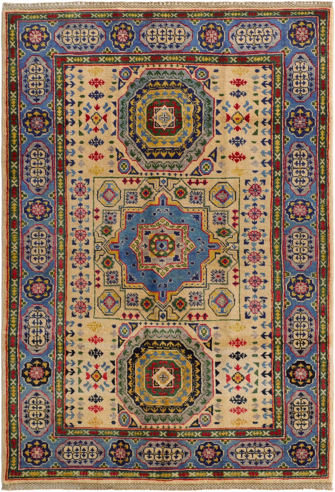 4' 1 x 5' 10 Hand Knotted Kazak Rug