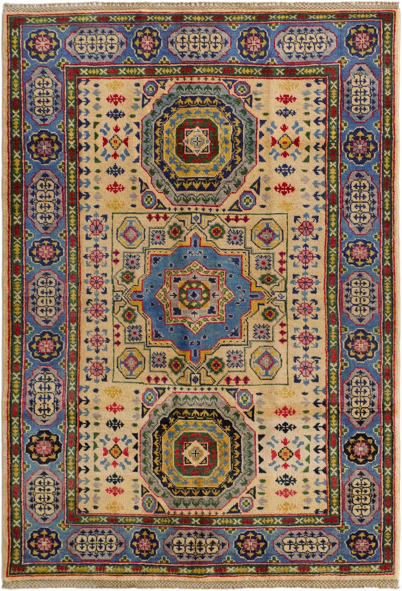 4' 1 x 5' 10 Hand Knotted Kazak Rug