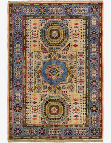 4' 1 x 5' 10 Hand Knotted Kazak Rug